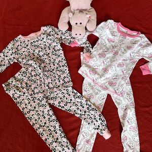 Adorable Kids Pajama Set - Pink and White Animal Patterns